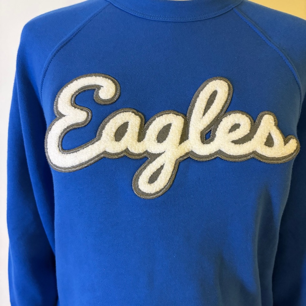 NWOT Bella+Canvas Eagles Royal Blue Crewneck Sweatshirt | Raglan S - Picture 3 of 8